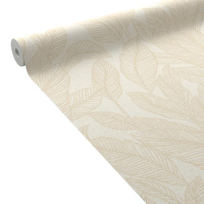 COSMOLIVING Papier peint intissé Golden fern Beige clair