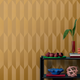 COSMOLIVING Papier peint intissé Graphic groove Doré