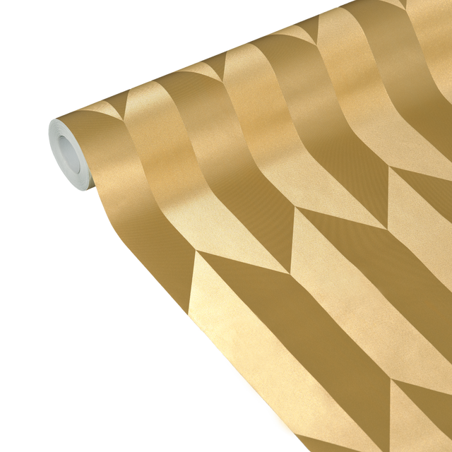 CosmoLiving Papier peint intissé GRAPHIC GROOVE doré