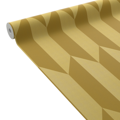 COSMOLIVING Papier peint intissé Graphic groove Doré