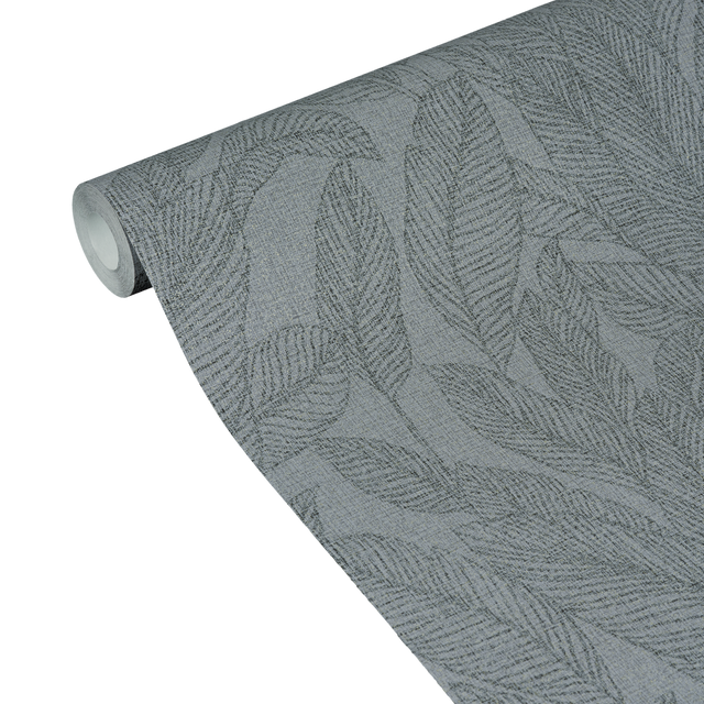 CosmoLiving Papier peint intissé GOLDEN FERN gris acier