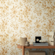COSMOLIVING Papier peint intissé Petal poetry Blanc et doré