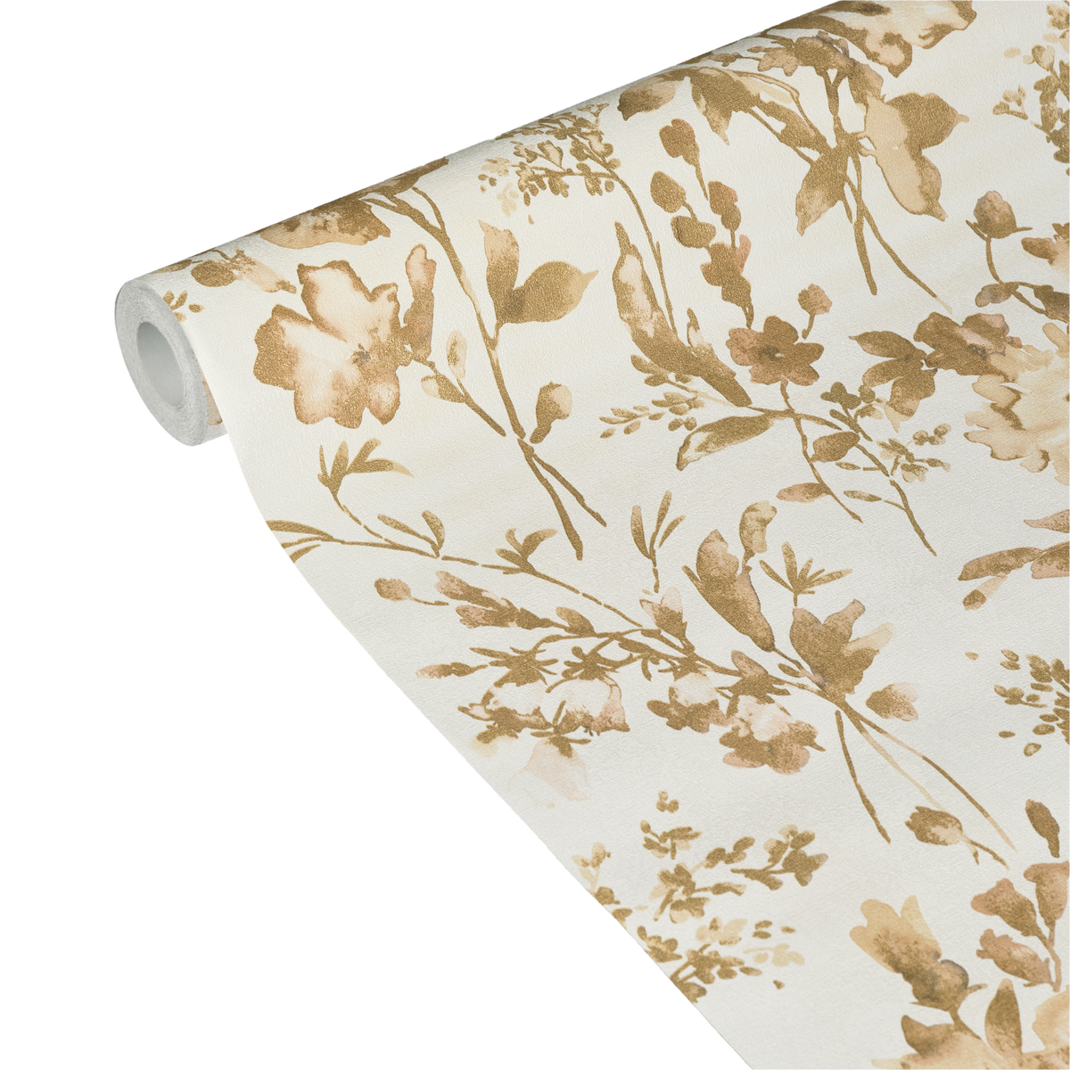 COSMOLIVING Papier peint intissé Petal poetry Blanc et doré Trame