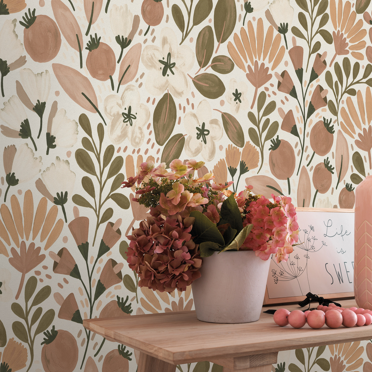 Papier peint intissé Safia Terracotta