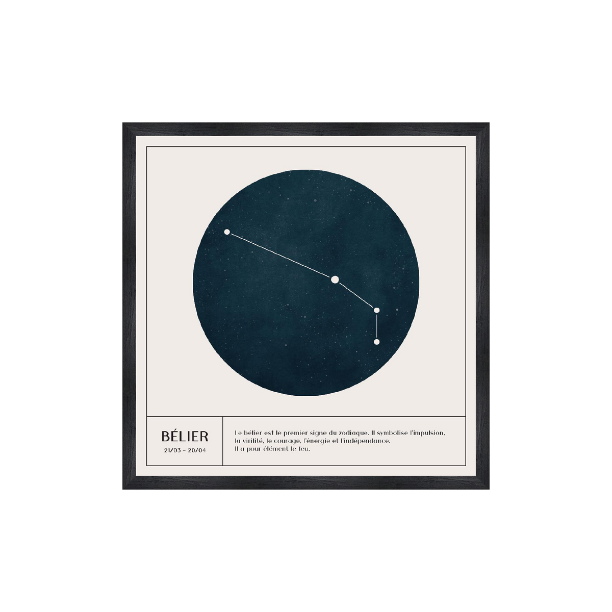 4MURS Tableau Astro belier Blanc