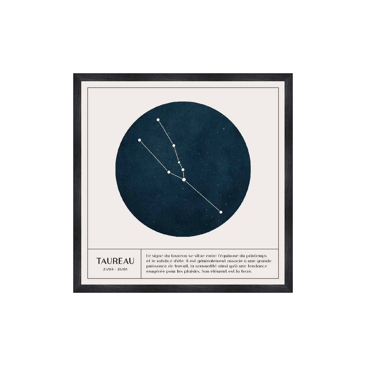 4MURS Tableau Astro taureau Blanc