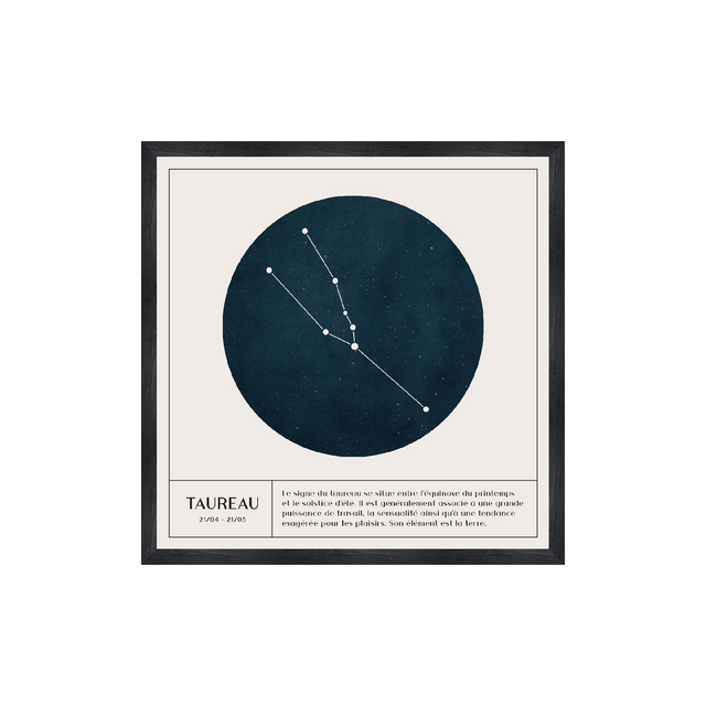 4MURS Tableau ASTRO TAUREAU coloris blanc