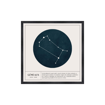 4MURS Tableau Astro gémeaux Blanc