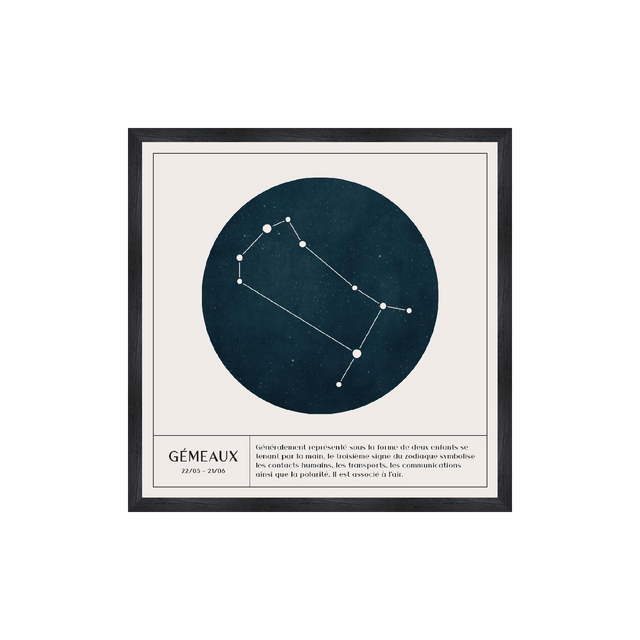 4MURS Tableau ASTRO GÉMEAUX coloris blanc