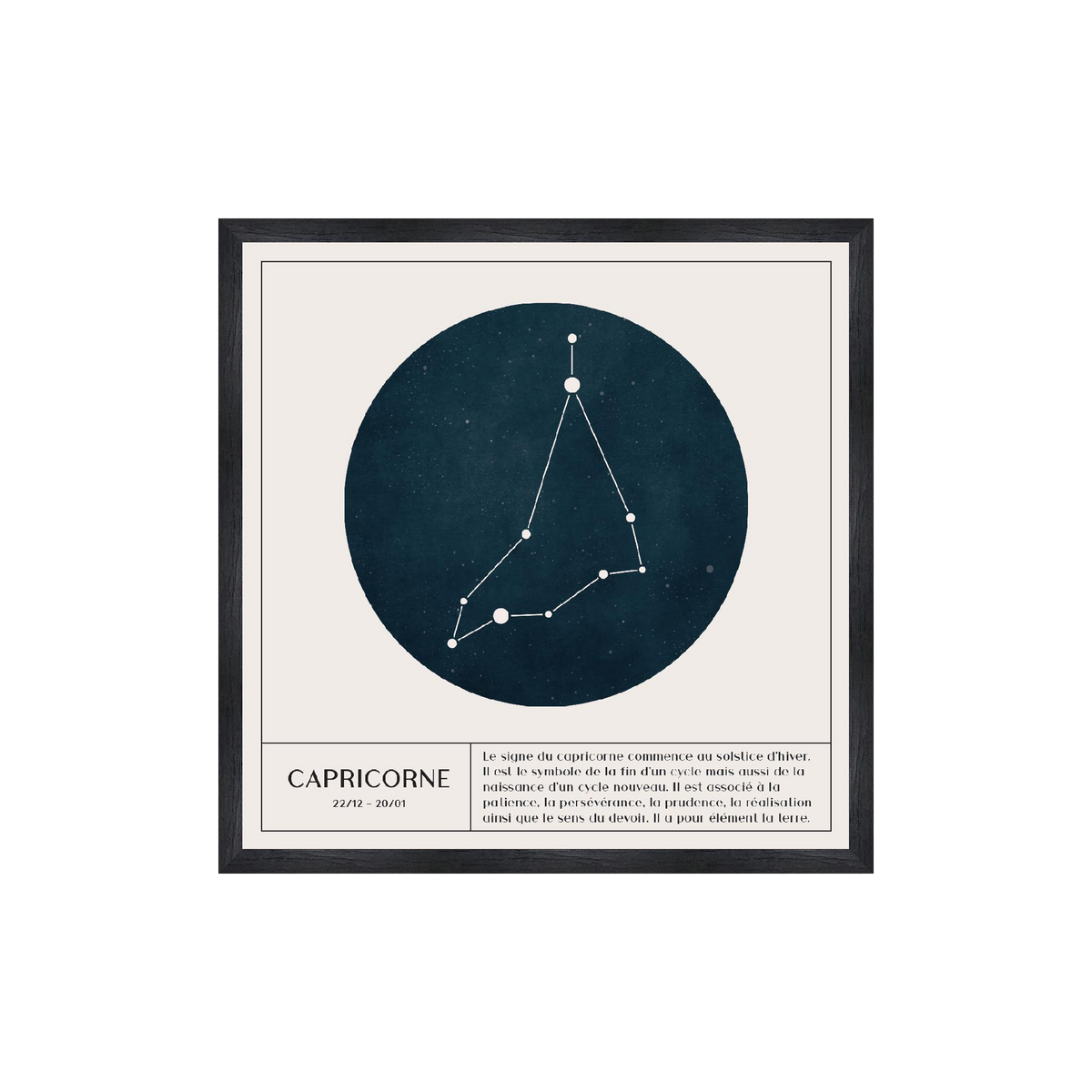 4MURS Tableau Astro capricorne Blanc