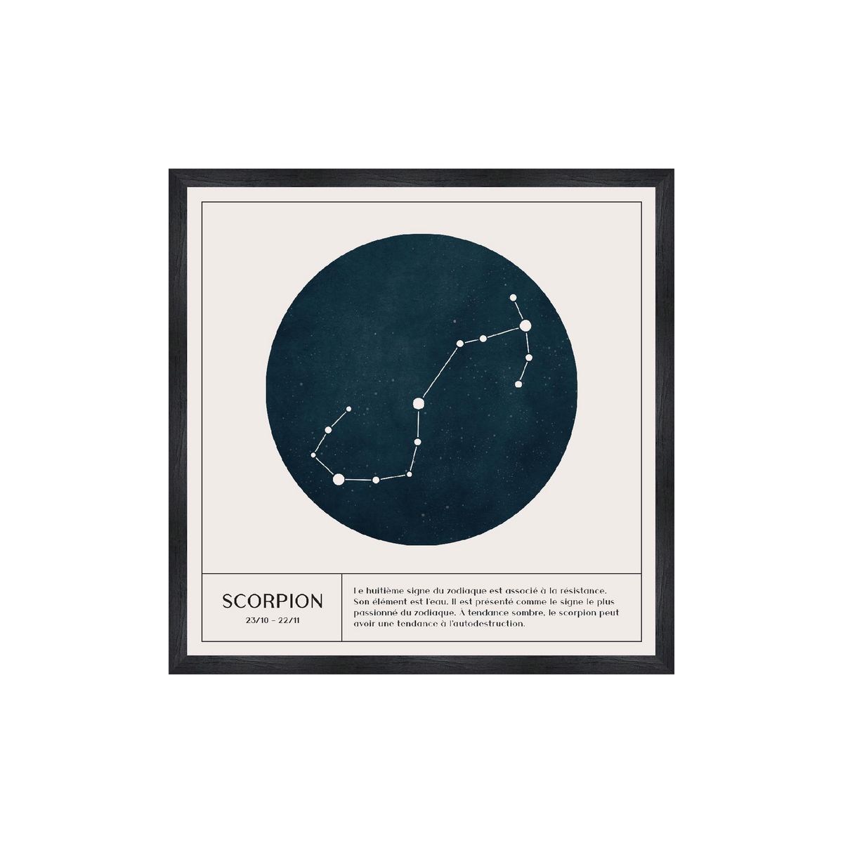 4MURS Tableau Astro scorpion Blanc