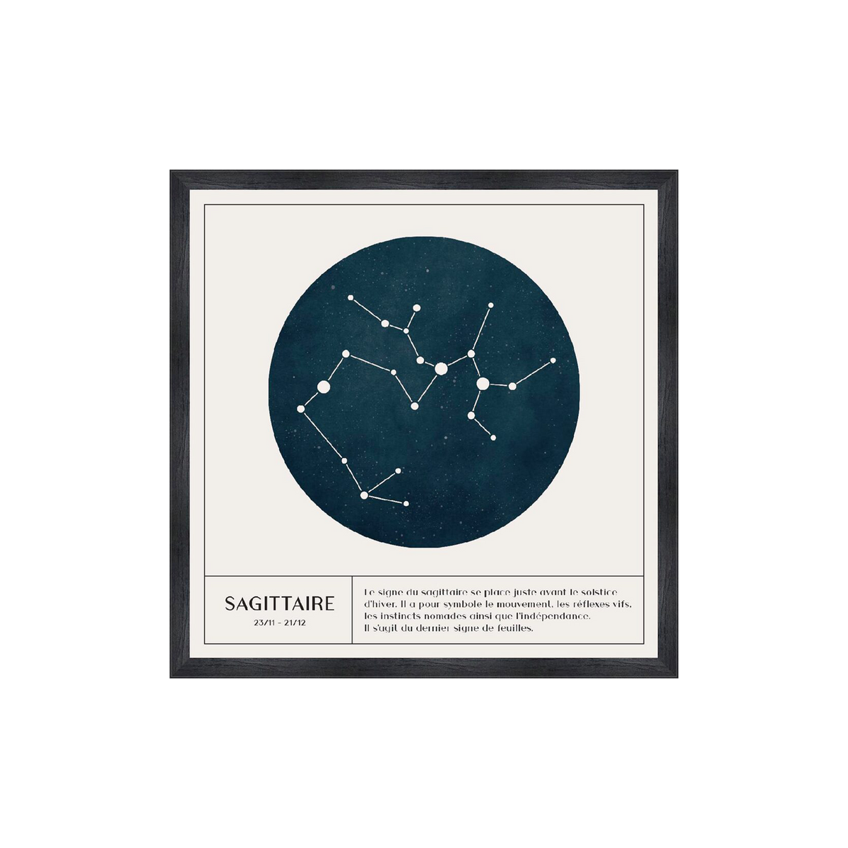 4MURS Tableau Astro sagittaire Blanc