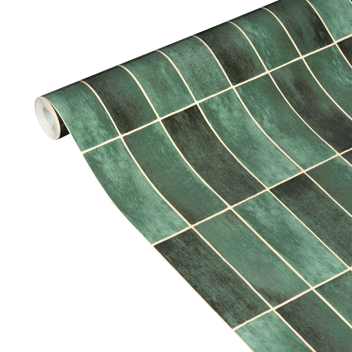 4MURS Papier peint intissé Zellige Vert bouteille