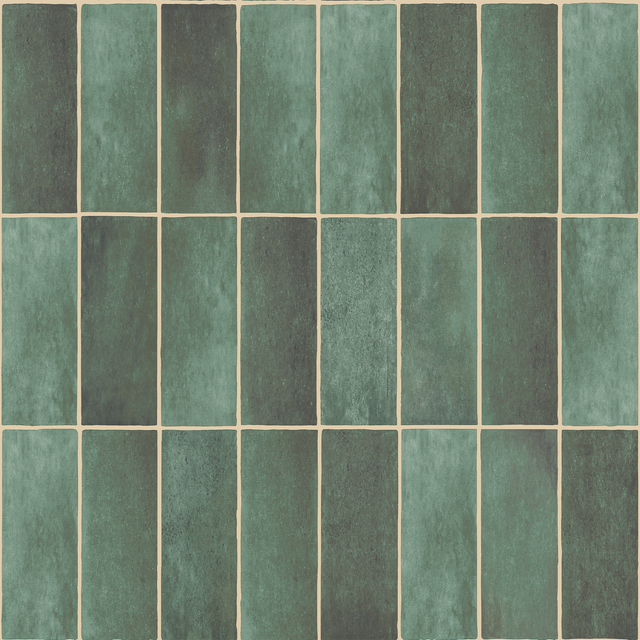 4MURS Papier peint intissé ZELLIGE coloris vert bouteille