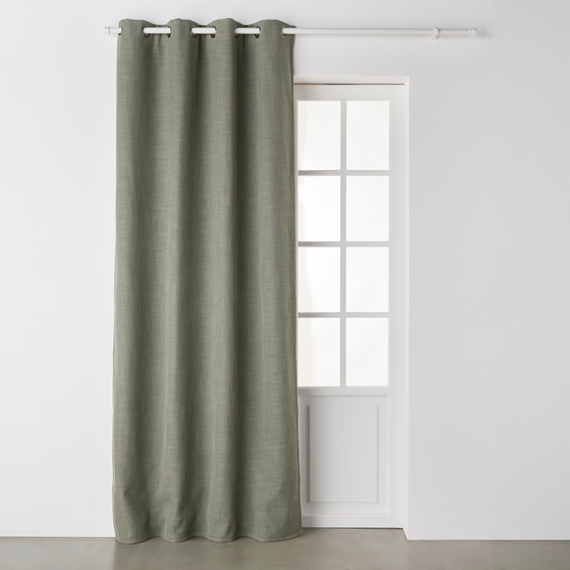Rideau thermique ADELIE coloris vert de gris 135 x 260 cm
