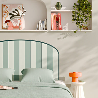 4MURS Papier peint intissé tête de lit Lina mattina Vert-de-gris Mat