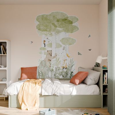 4MURS Papier peint découpé pré-encollé Calm forest form Multicolore Mat