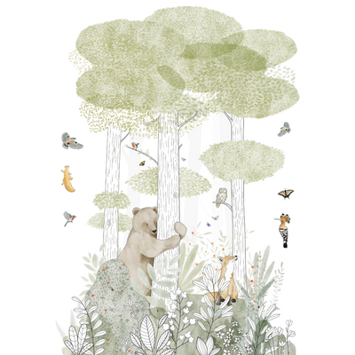 4MURS Papier peint découpé pré-encollé Calm forest form Multicolore Mat