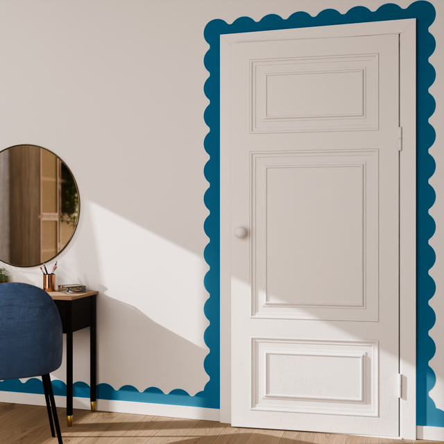 4MURS Frise intissée pré-encollée LINA ONDULA bleu paon