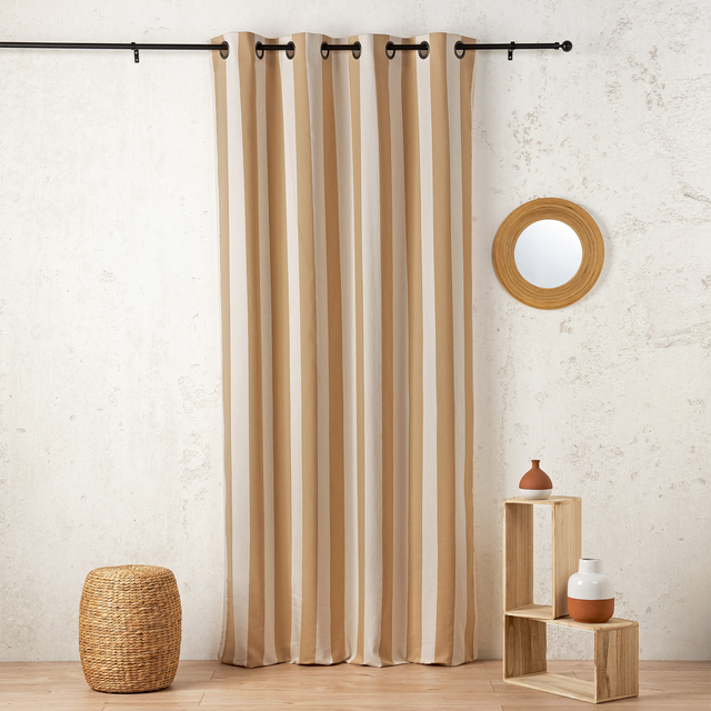 Rideau SUNSET coloris Ocre et écru 145 x 280 cm