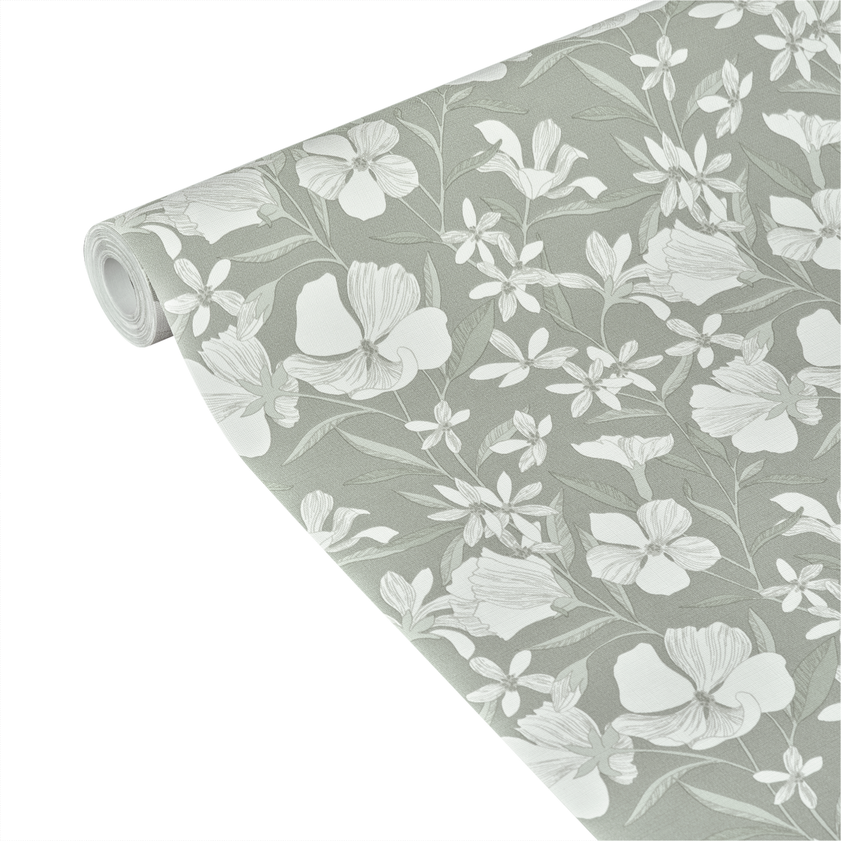 Papier peint intissé Sonia Vert de gris Mat