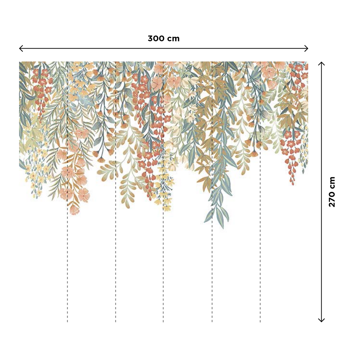 Papier peint panoramique XL Jaïa Vert bleuté et rose nude Mat