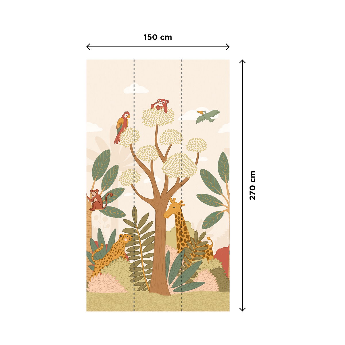 4MURS Papier peint panoramique L Mawuli Multicolore Mat