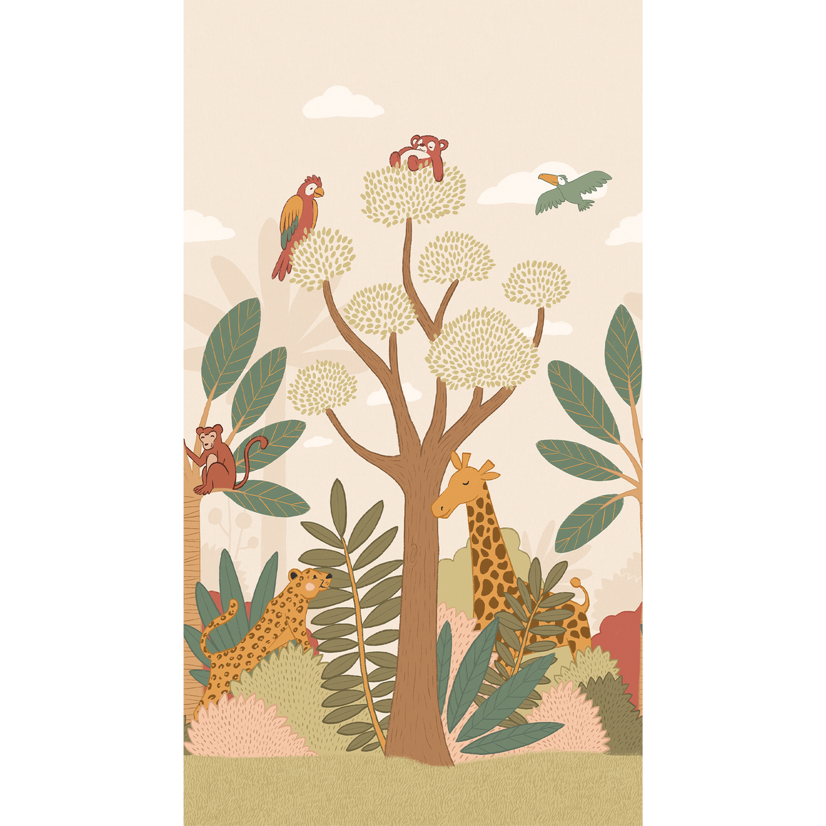 4MURS Papier peint panoramique L Mawuli Multicolore Mat