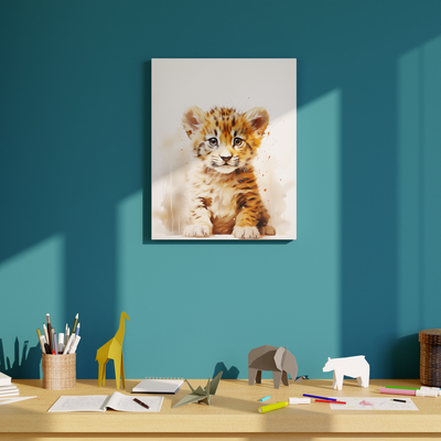 Toile imprimée Baby tiger Caramel