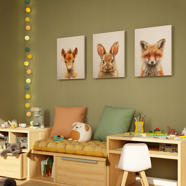 Toile imprimée Baby fox Roux léger