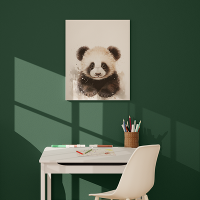 Toile imprimée Baby panda Noir et blanc