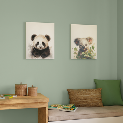 Toile imprimée Baby panda Noir et blanc