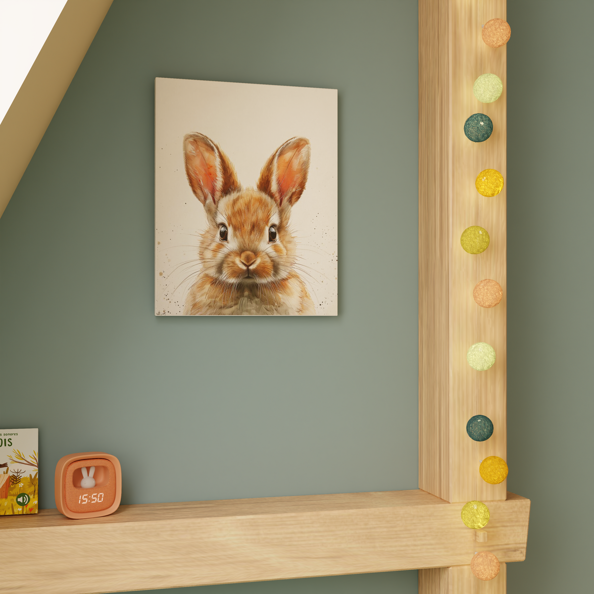 Toile imprimée Baby rabbit Praliné