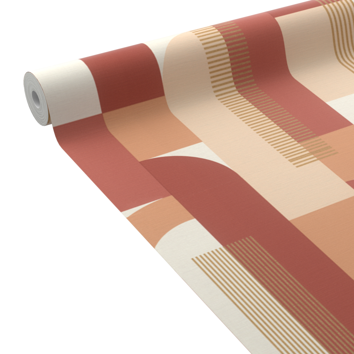 Papier peint intissé Lukas Terracotta et doré