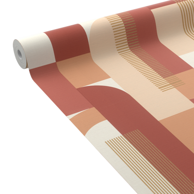 Papier peint intissé Lukas Terracotta et doré