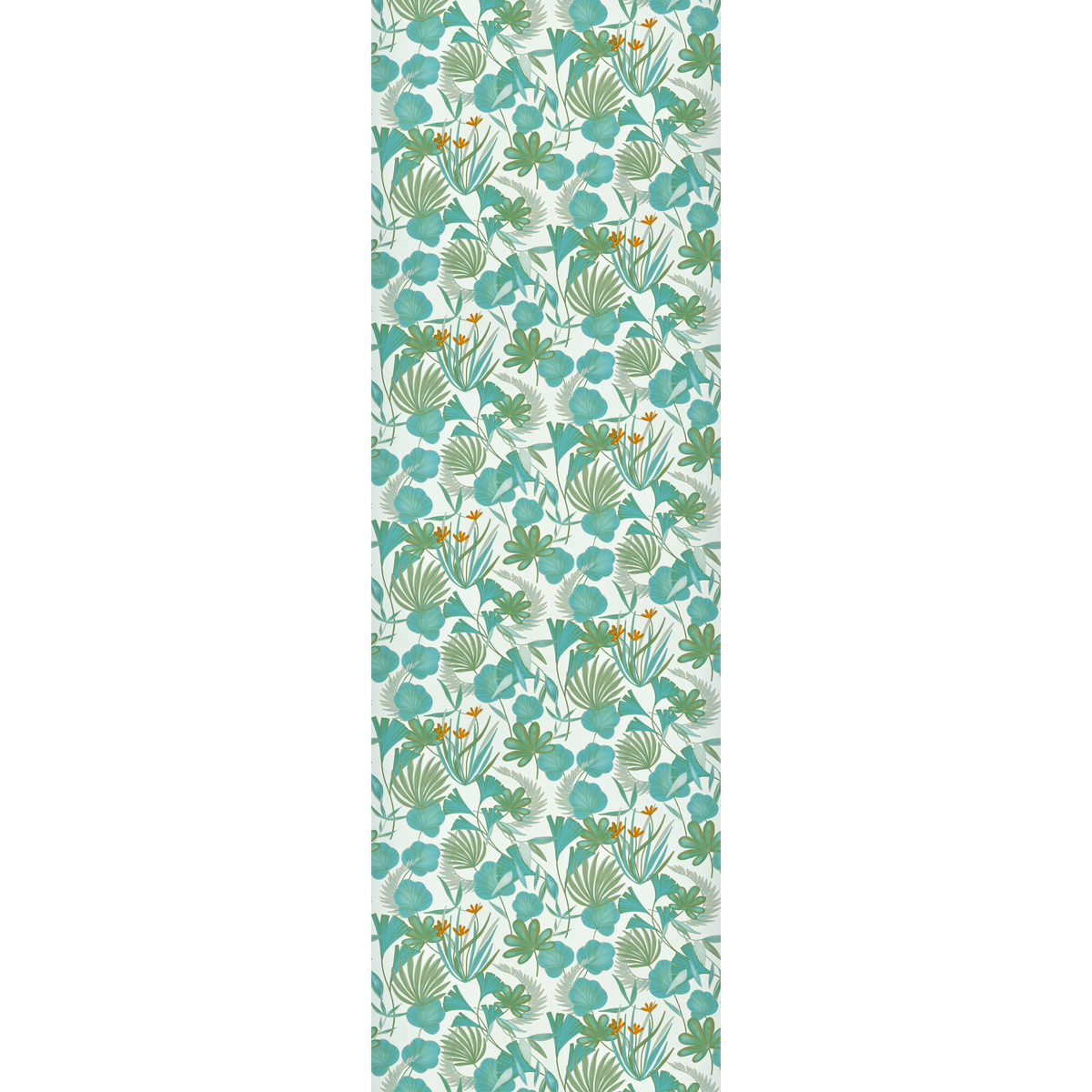 Papier peint intissé Capucine Turquoise et kaki