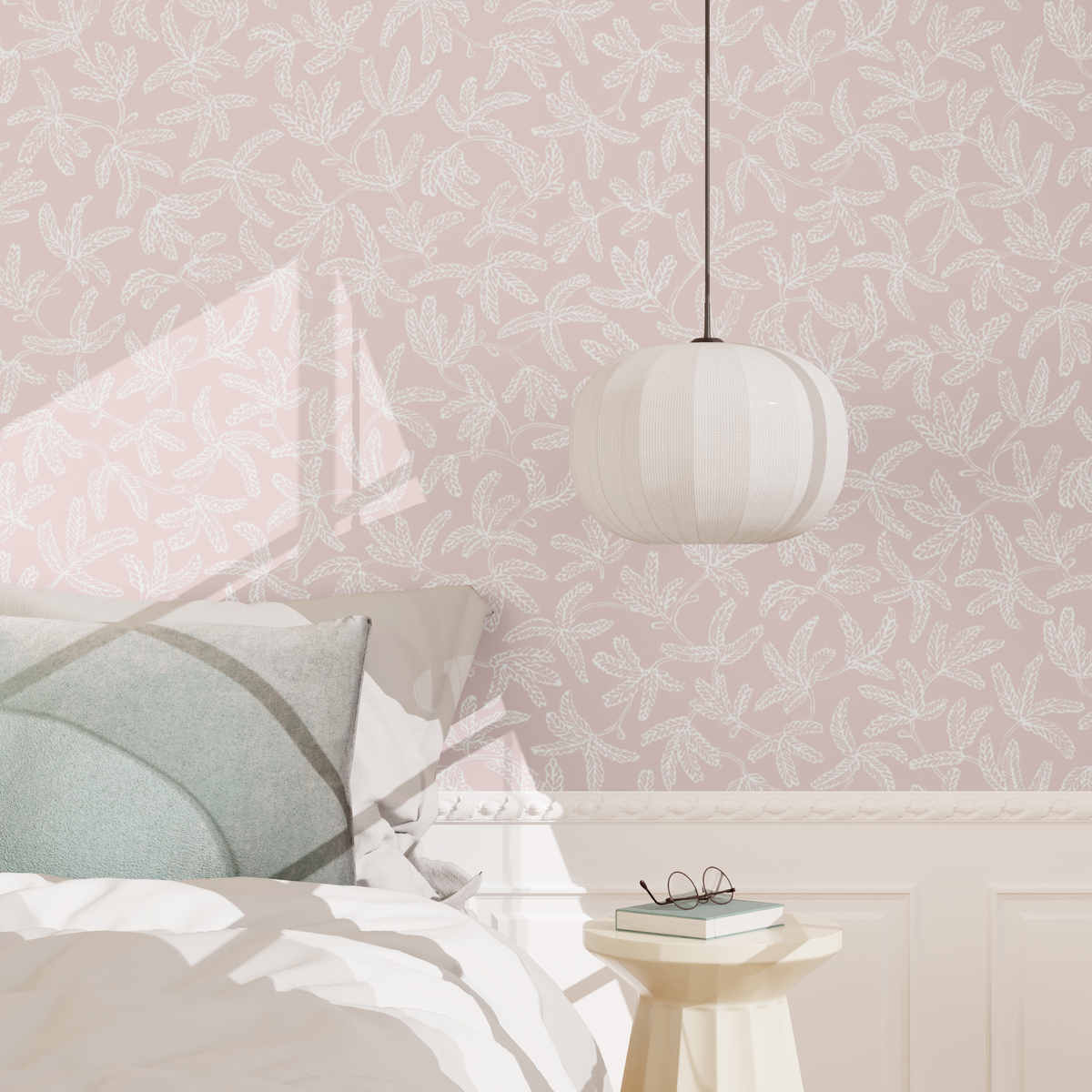 CASELIO Papier peint intissé Cocoon Rose poudré