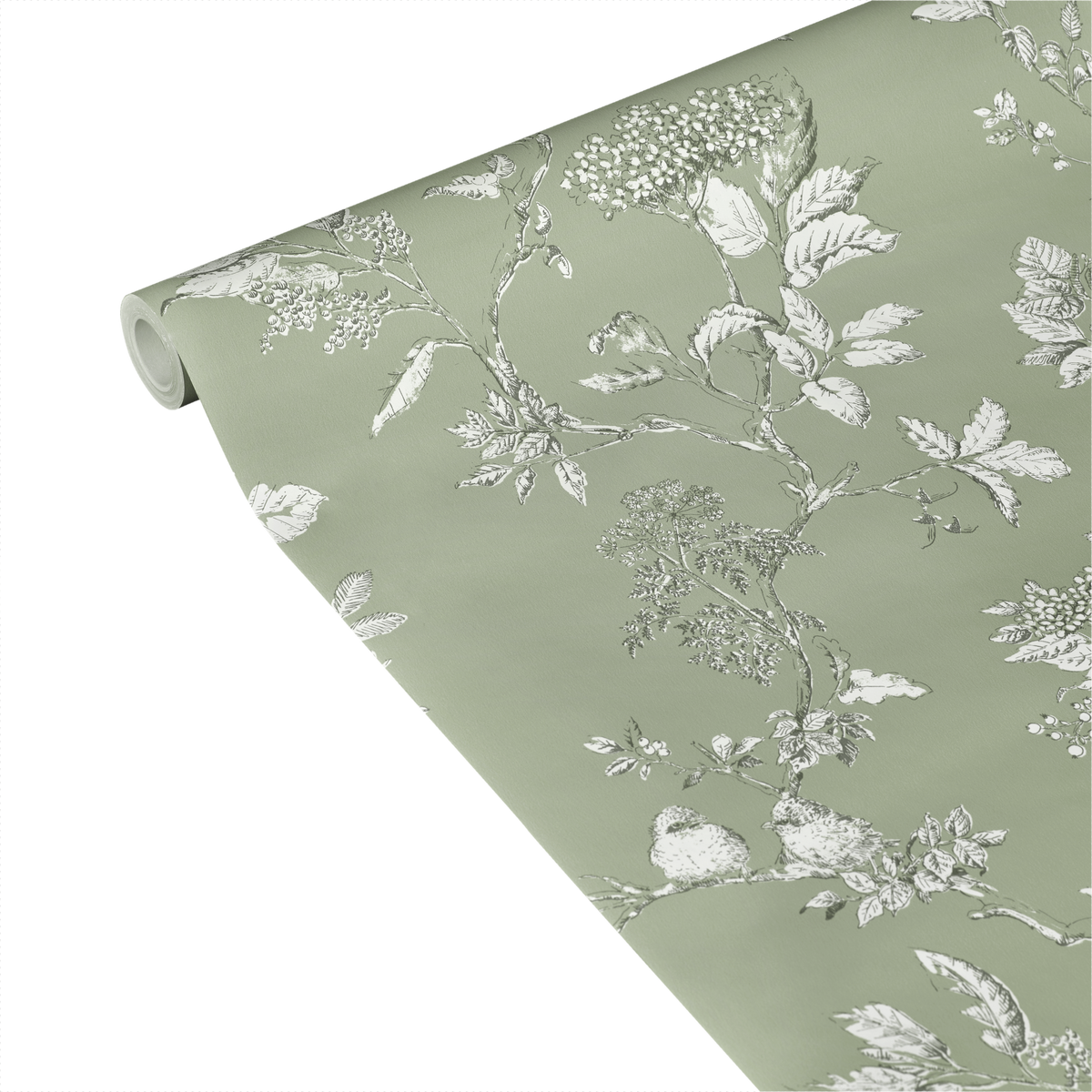LAURA ASHLEY Papier peint intissé Elderwood Vert de gris