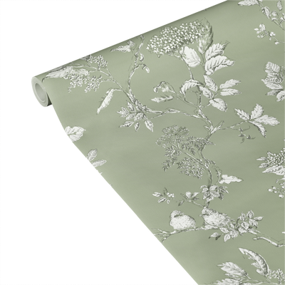 LAURA ASHLEY Papier peint intissé Elderwood Vert de gris