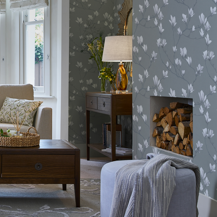 LAURA ASHLEY Papier peint intissé Magnolia grove Kaki foncé