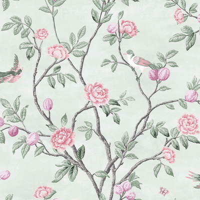 LAURA ASHLEY Papier peint intissé Eglantine Vert aqua