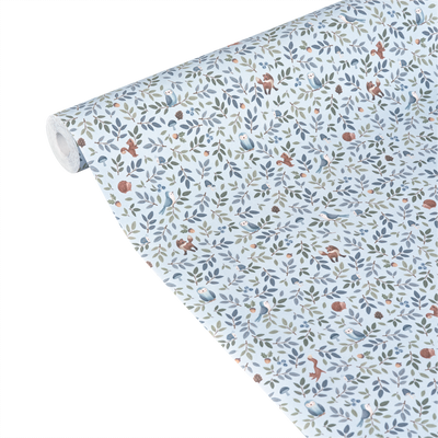 LITTLE DUTCH Papier peint intissé Forest adventure Bleu ciel