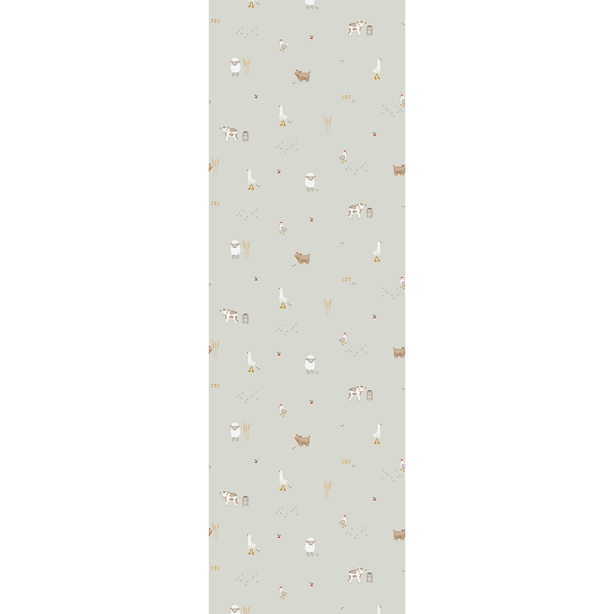 LITTLE DUTCH Papier peint intissé Little farm Vert de gris
