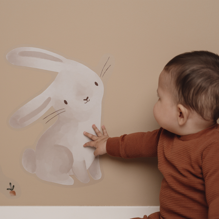 LITTLE DUTCH Sticker Baby bunny Châtaigne et blanc