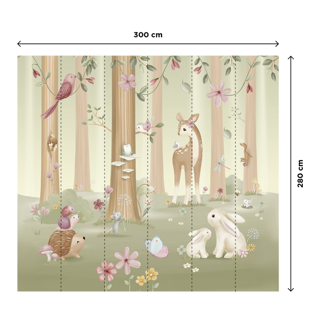 Little Dutch Papier peint panoramique XL FAIRY GARDEN 300 x 280 cm