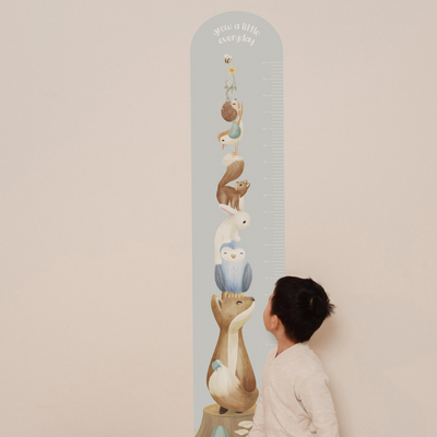 LITTLE DUTCH Toise intissé pré-encollé Forest friends Bleu ciel Mat