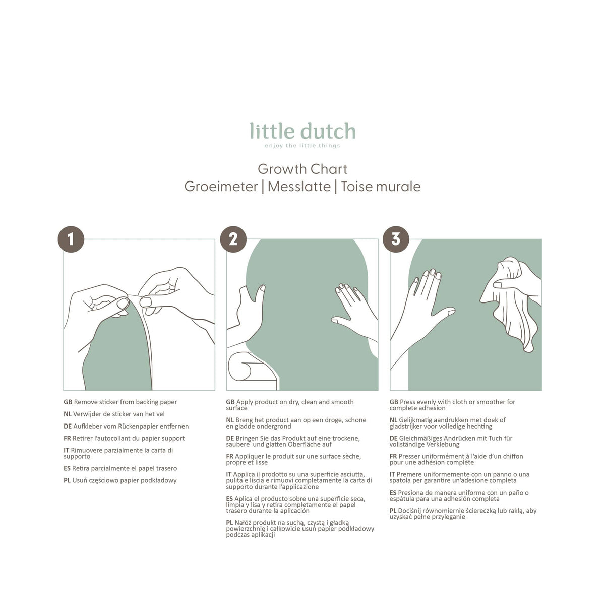 LITTLE DUTCH Toise intissé pré-encollé Forest friends Bleu ciel Mat