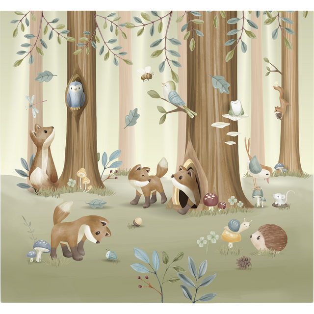 Little Dutch Papier peint panoramique XL FOREST FRIENDS 300 x 280 cm