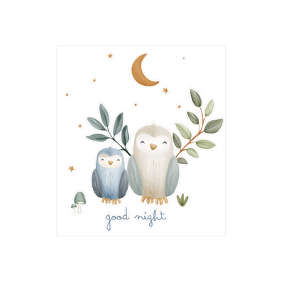LITTLE DUTCH Sticker Forest friends good night Bleu ciel