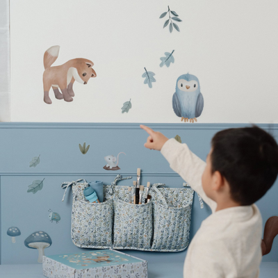 LITTLE DUTCH Sticker Forest friends Caramel et bleu ciel